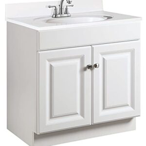 Design House 597153 Wyndham Unassembled Bathroom Vanity Cabinet Without Top, 30 x 21/2 Door, White