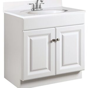 Design House 597153 Wyndham Unassembled Bathroom Vanity Cabinet Without Top, 30 x 21/2 Door, White