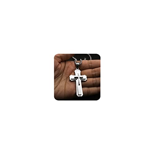 𝟮𝟬𝟮𝟯 𝐔𝐩𝐠𝐫𝐚𝐝𝐞𝐝 Cross necklace for men Christian gifts for women,silver necklaces for teen girls chain mens religious essentials fear of god jewelry men's stainless steel faith boys pendant cadenas para hombres