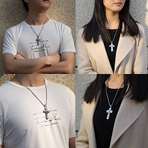 𝟮𝟬𝟮𝟯 𝐔𝐩𝐠𝐫𝐚𝐝𝐞𝐝 Cross necklace for men Christian gifts for women,silver necklaces for teen girls chain mens religious essentials fear of god jewelry men's stainless steel faith boys pendant cadenas para hombres