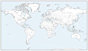 detailed world coloring map - big - 27.75" x 16.25" matte paper