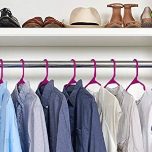 Eldorado Hangers for Adult Size Clothing, Plastic, Ideal for Everyday Standard Use Clothes, Shirts, Blouses, T-Shirts, Dresses, Jackets, Suits. Color - Purple, Pack - 40 PCS.