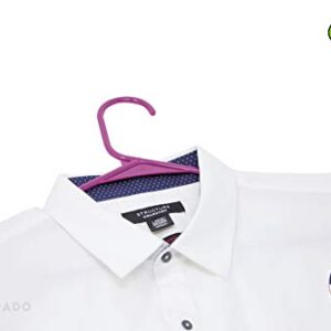 Eldorado Hangers for Adult Size Clothing, Plastic, Ideal for Everyday Standard Use Clothes, Shirts, Blouses, T-Shirts, Dresses, Jackets, Suits. Color - Purple, Pack - 40 PCS.