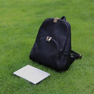 KKXIU Women Backpack Purse Casual daypacks for ladies Synthetic Leather Shoulder Bag (Medium, Black)