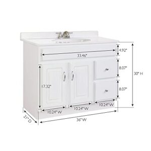 Design House Concord Bathroom Vanities, 36 x 21 inch, White