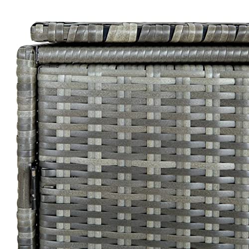 vidaXL Garbage Can Shed, Trash Bin Shed, Double Wheelie Bin Storage, Outdoor Garbage Can Enclosure for Garden Patio Backyard, Anthracite Poly Rattan