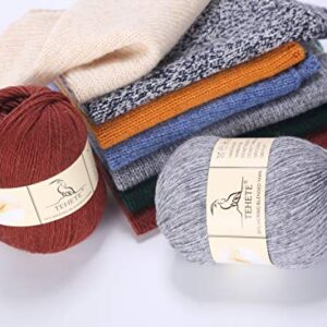 TEHETE Merino Wool Yarn for Knitting 3-Ply Soft Crochet Yarn