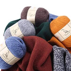 TEHETE Merino Wool Yarn for Knitting 3-Ply Soft Crochet Yarn