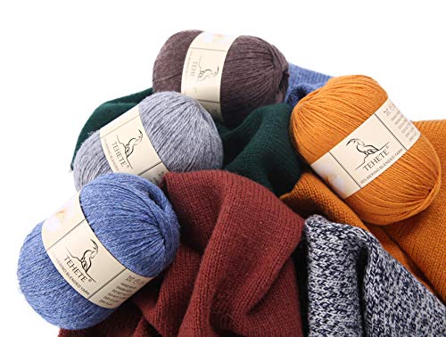 TEHETE Merino Wool Yarn for Knitting 3-Ply Soft Crochet Yarn