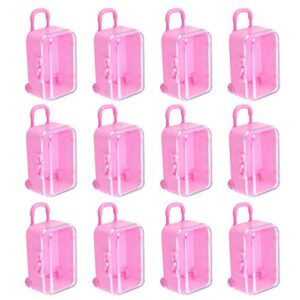 auear, 12 pack cute miniature travel case box candy box party reception candy gift box suit for barbie wedding party decoration (pink)