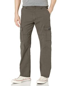 wrangler authentics men's relaxed fit stretch cargo pant, olive drab, 38w x 32l