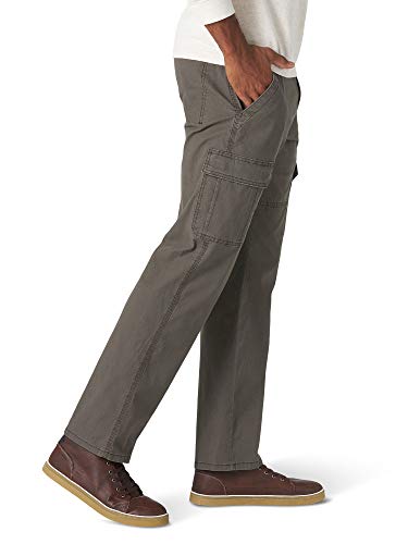 Wrangler Authentics Men's Relaxed Fit Stretch Cargo Pant, Olive Drab, 38W x 32L