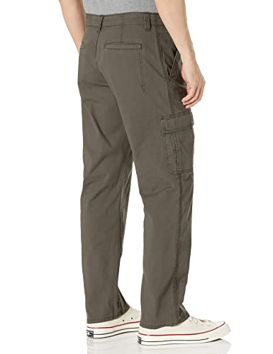 Wrangler Authentics Men's Relaxed Fit Stretch Cargo Pant, Olive Drab, 38W x 32L