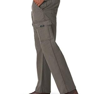 Wrangler Authentics Men's Relaxed Fit Stretch Cargo Pant, Olive Drab, 38W x 32L