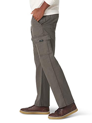 Wrangler Authentics Men's Relaxed Fit Stretch Cargo Pant, Olive Drab, 38W x 32L