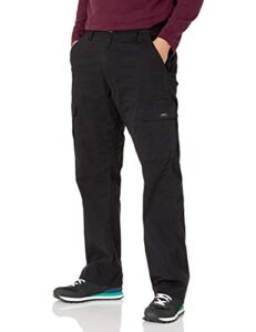 wrangler authentics mens relaxed fit stretch cargo casual pants, black, 34w x 32l us