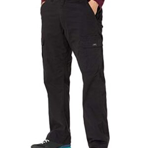 Wrangler Authentics mens Relaxed Fit Stretch Cargo Casual Pants, Black, 34W x 32L US