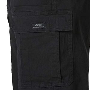 Wrangler Authentics mens Relaxed Fit Stretch Cargo Casual Pants, Black, 34W x 32L US