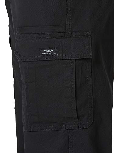 Wrangler Authentics mens Relaxed Fit Stretch Cargo Casual Pants, Black, 34W x 32L US