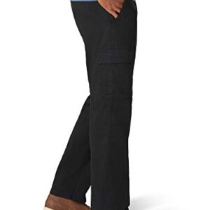 Wrangler Authentics mens Relaxed Fit Stretch Cargo Casual Pants, Black, 34W x 32L US