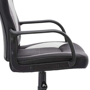 Amazon Basics Racing/Gaming Style Office Chair, Faux Leather, 22.6"D x 25.2"W x 44.1"H, White