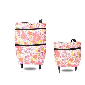 shopping bag with wheels foldable shopping cart collapsible trolley bags reusable shopping bags for shoppings,students,women,men