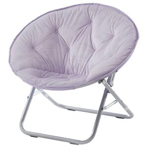 urban shop micromink foldable saucer chair, lavender
