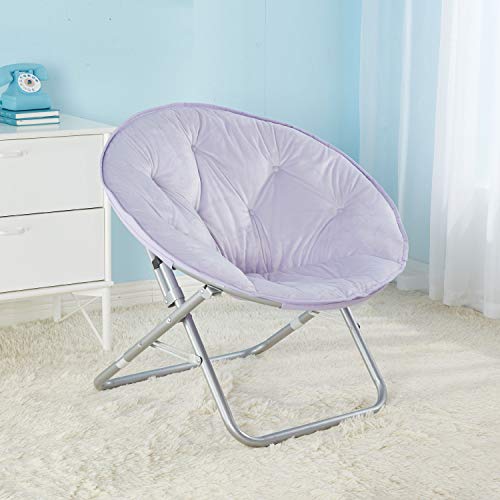 Urban Shop Micromink Foldable Saucer Chair, Lavender