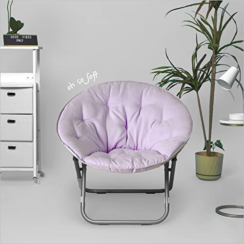 Urban Shop Micromink Foldable Saucer Chair, Lavender