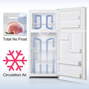 Smad 18 Cu.Ft Top Mount Freezer, Apartment Size Refrigerator with Electronic Temperature Control and Reversible Door, Garage Ready Refrigerator for Dorm, Garage, Office, Bedroom, Stainless Steel