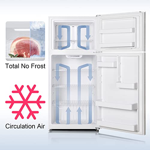 Smad 18 Cu.Ft Top Mount Freezer, Apartment Size Refrigerator with Electronic Temperature Control and Reversible Door, Garage Ready Refrigerator for Dorm, Garage, Office, Bedroom, Stainless Steel