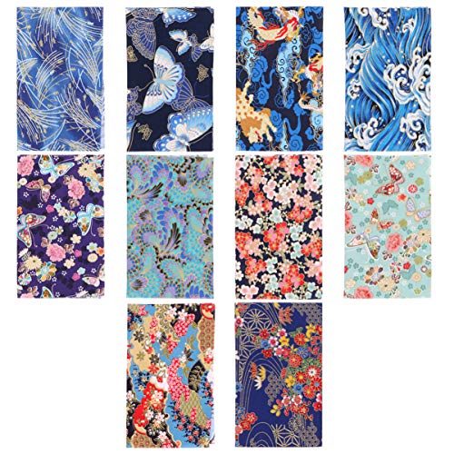 Fabrics Fabric Scraps Quilting Fabric 10pcs Fabric Bundle Squares Cotton Patchwork Lint Floral Pattern for DIY Craft Sewing Quilting Scrapbooking Fabric Scraps Quilting Fabric Facemask