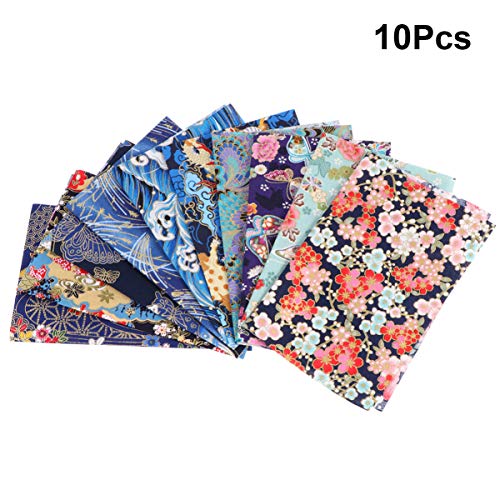 Fabrics Fabric Scraps Quilting Fabric 10pcs Fabric Bundle Squares Cotton Patchwork Lint Floral Pattern for DIY Craft Sewing Quilting Scrapbooking Fabric Scraps Quilting Fabric Facemask