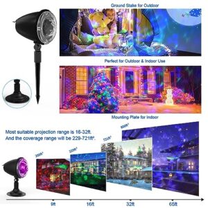 Halloween Christmas Lights Projector Outdoor,Water Wave Aurora Holiday Spotlight with Remote Control,Waterproof LED Landscape Light for Halloween Wedding Party Garden Landscape Wall Tree Decoration