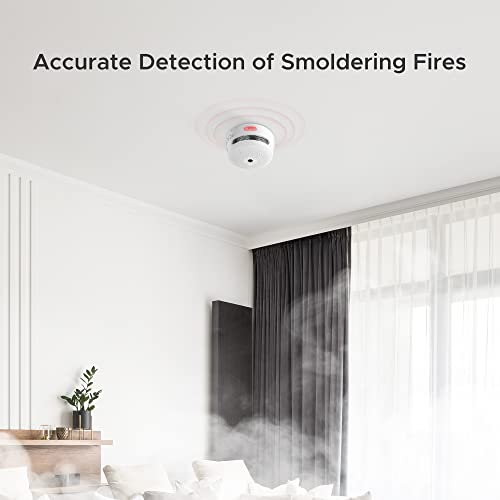 X-Sense Mini Smoke Detector, 10-Year Battery Photoelectric Smoke Fire Alarm with LED Indicator & Silence Button, XS01