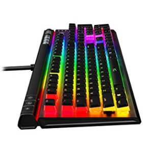 HyperX Alloy Elite 2 – Mechanical Gaming Keyboard, Software-Controlled Light & Macro Customization, ABS Pudding Keycaps, Media Controls, RGB LED Backlit, Linear Switch, HyperX Red,Black