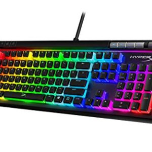 HyperX Alloy Elite 2 – Mechanical Gaming Keyboard, Software-Controlled Light & Macro Customization, ABS Pudding Keycaps, Media Controls, RGB LED Backlit, Linear Switch, HyperX Red,Black