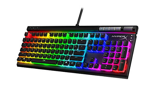 HyperX Alloy Elite 2 – Mechanical Gaming Keyboard, Software-Controlled Light & Macro Customization, ABS Pudding Keycaps, Media Controls, RGB LED Backlit, Linear Switch, HyperX Red,Black