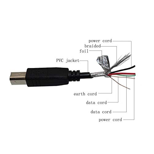 BRST USB Cable Cord for Citizen CT-S310 CT-S310A CT-S310II CTS310 CT-S2000 CT-S2000PAU-BK CT-S2000PAU-WH Thermal POS Printer