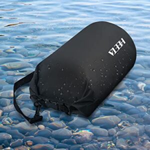 HEETA Waterproof Dry Bag for Women Men (Upgraded Version), Roll Top Lightweight Dry Storage Bag Backpack with Emergency Whistle for Travel, Swimming, Boating, Kayaking, Camping, Beach (Black, 5L)