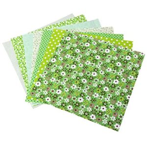 healifty cotton cloth craft fabric scraps 6pcs cotton craft fabric bundle squares patchwork cloth for diy sewing quilting scrapbooking (green) felt sewing squares quilting precut squares