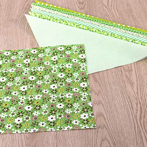 Healifty Cotton Cloth Craft Fabric Scraps 6pcs Cotton Craft Fabric Bundle Squares Patchwork Cloth for DIY Sewing Quilting Scrapbooking (Green) Felt Sewing Squares Quilting Precut Squares