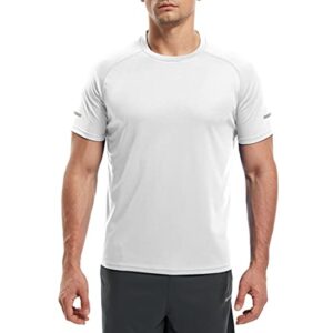 frueo Men’s 3 Pack Sport T-Shirt, Cool Dry Breathable Short Sleeve Mesh Fitness Shirt, Workout Gym Running Top,520,Black Gray White,S