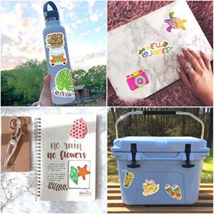 SUSIHI Summer Beach Stickers for Hydroflasks Cute Stickers for Kids Laptop Water Bottles Stickers Waterproof Stickers for Teens(50 Pcs)