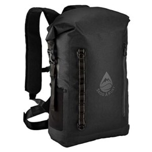 skog Å kust backsåk pro waterproof floating backpack with exterior airtight zippered pocket | black, 35l