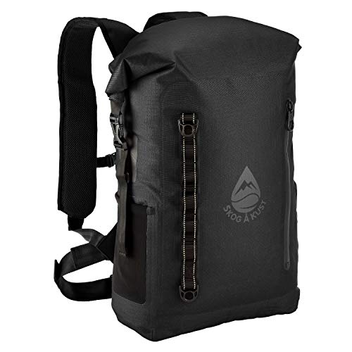 Skog Å Kust BackSåk Pro Waterproof Floating Backpack with Exterior Airtight Zippered Pocket | Black, 35L