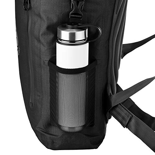 Skog Å Kust BackSåk Pro Waterproof Floating Backpack with Exterior Airtight Zippered Pocket | Black, 35L