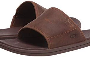 UGG mens Seaside Slide Sandal, Luggage Leather, 9 US