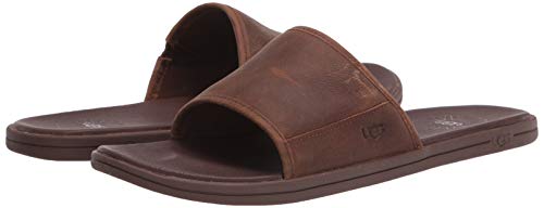 UGG mens Seaside Slide Sandal, Luggage Leather, 9 US