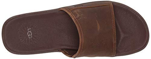 UGG mens Seaside Slide Sandal, Luggage Leather, 9 US